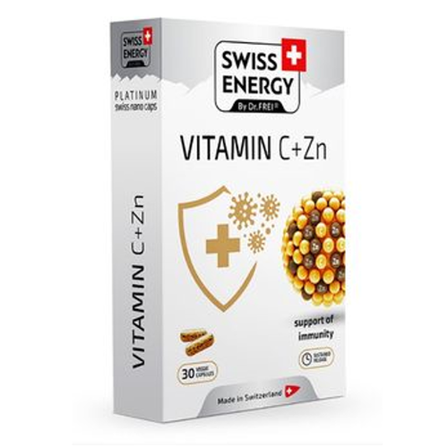 Swiss Energy Vitamin C + Zinc Supplement for Immune System Support 30
